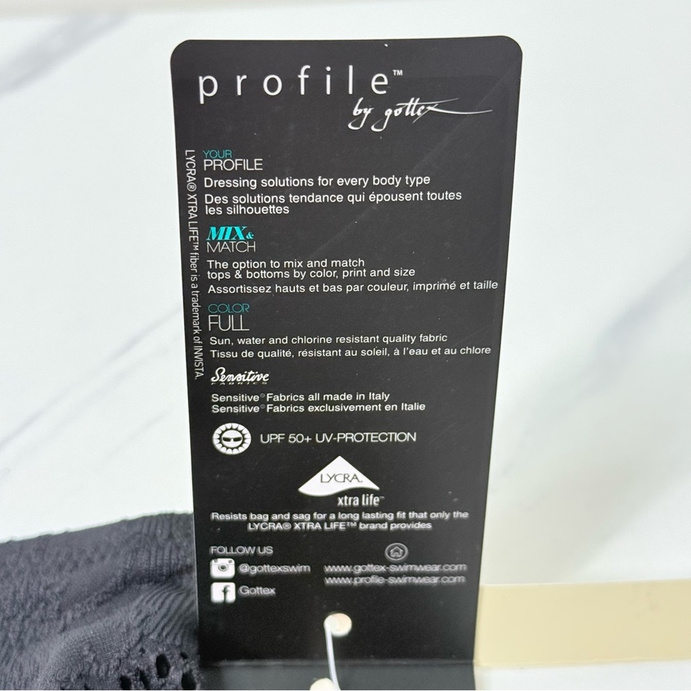 NWT Profile by Gottex Late Bloomer Classic Fit Black Lace Bikini Bottoms Size 12 - Picture 5 of 12